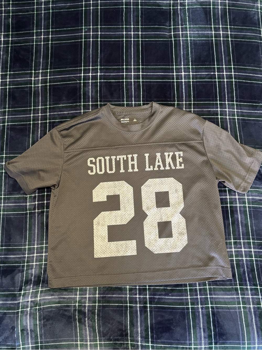 Hollister Co. South Lake boxy crop fit grey jersey.Size S.
